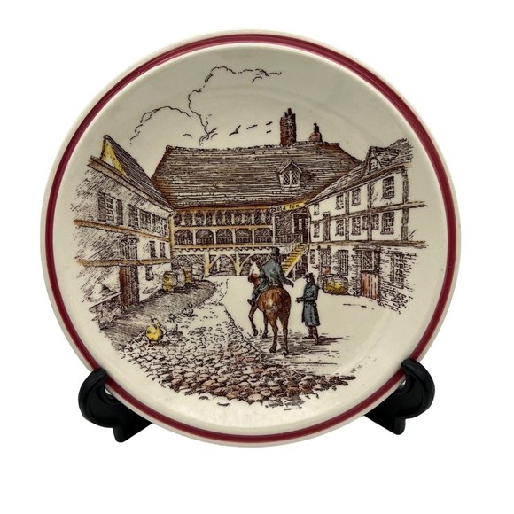 Vernon Kilns Bits of Old England Collectible Plate No. 7 Man on Horseback 8.25" - Picture 1 of 6